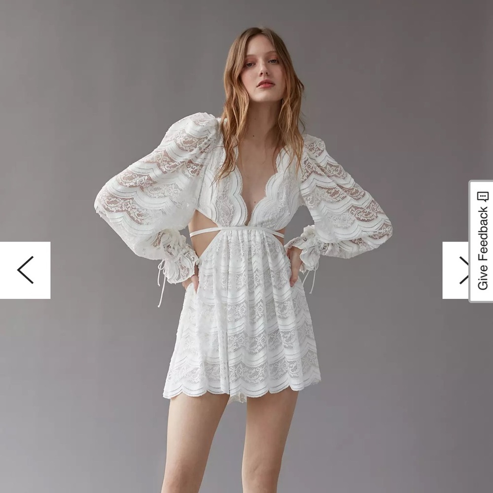 For Love & Lemons Mimi Lace Long Sleeve Mini Dress - Picture 4 of 4